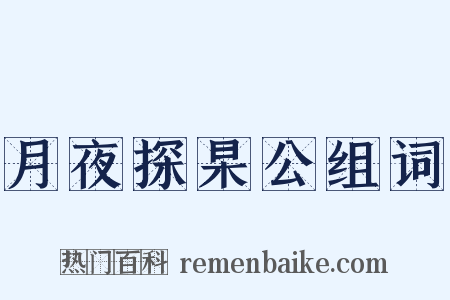 月夜探杲公组词是什么意思的图片